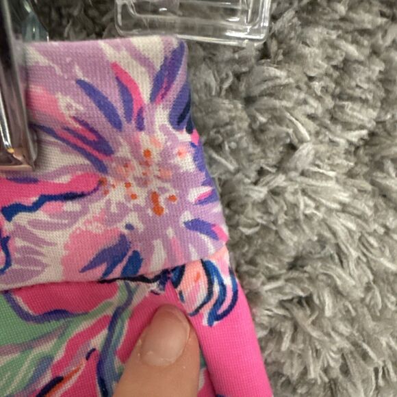 LILLY PULITZER Knit Buttercup Shorts  "LAST BUD NOT LEAST"  Size 2 Pink Floral - Picture 5 of 13
